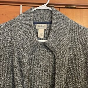 LL BEAN Zip Front Ribbed Cardigan Sweater Gray Men’s Large. Non smoking Home